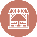Icon illustrating the Pavilion Seating / Party Pavilion amenity available at GK Sindhu Skies, Pimple Saudagar, Pune.