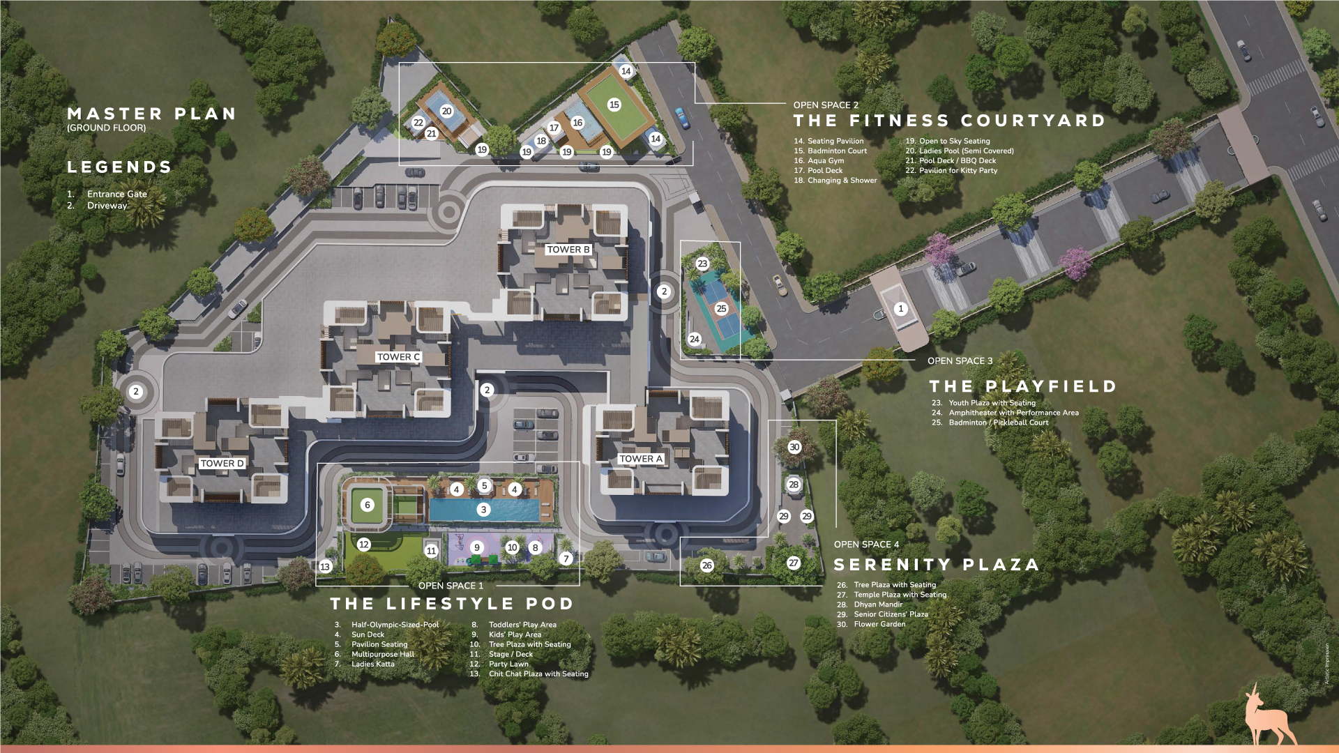 Master plan of GK Sindhu Skies showing the residential development layout and planned spaces within the Pimple Saudagar project.
